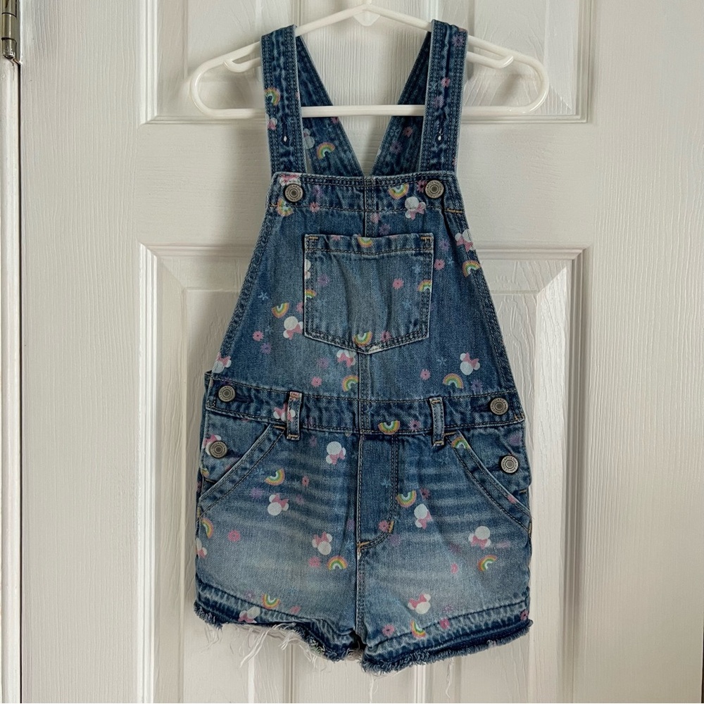 GAP Disney Minnie Mouse Denim Short Overalls